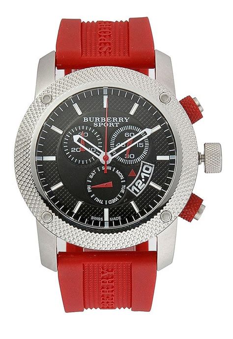 burberry sport bu7706|Burberry Sport Chronograph Black Dial Red Rubber Men's Watch .